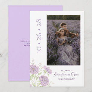 Lila rosa Hochzeit Einladung zum Vormerken