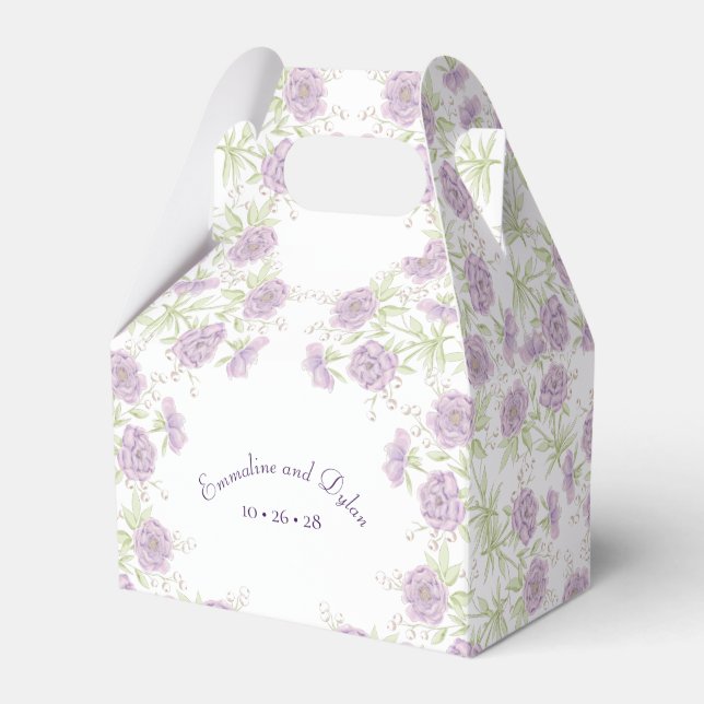 Lila rosa Hochzeit Geschenkschachtel (Vorderseite)