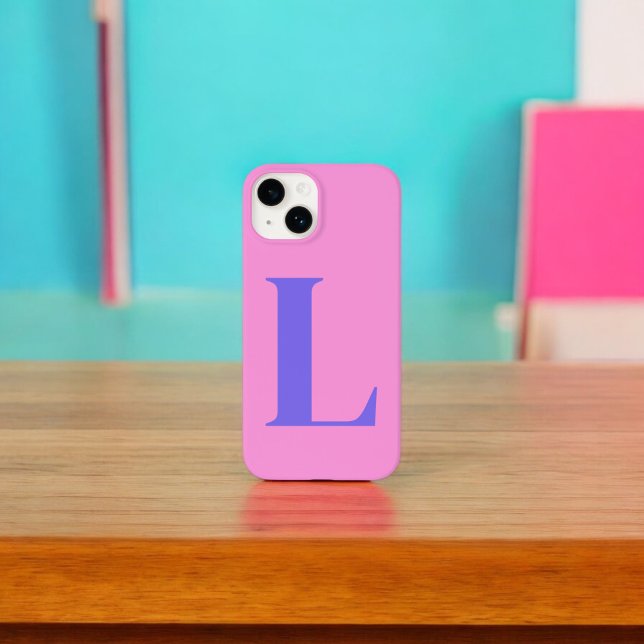 Lila-rosa Initial-Personalisiert-Monogramm-Design Case-Mate iPhone Hülle (Von Creator hochgeladen)