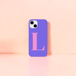 Lila-rosa Initial-Personalisiert-Monogramm-Design Case-Mate iPhone 14 Hülle