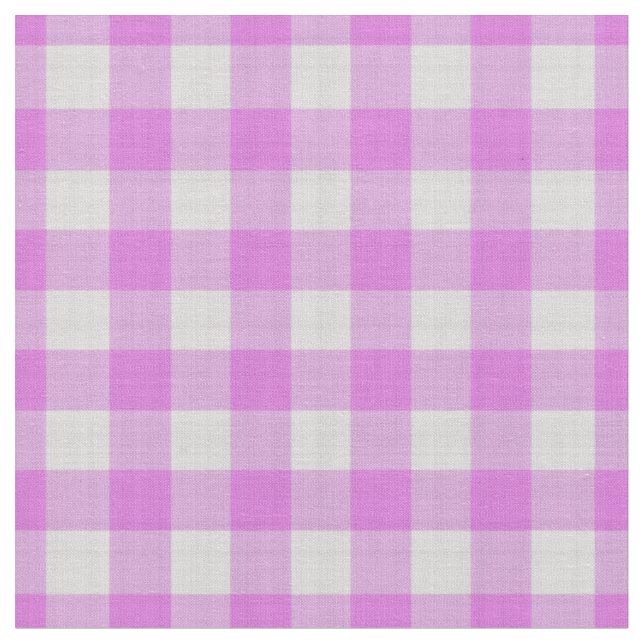 Lila Rosa Kariertes Gingham Stoff (Nahaufnahme)
