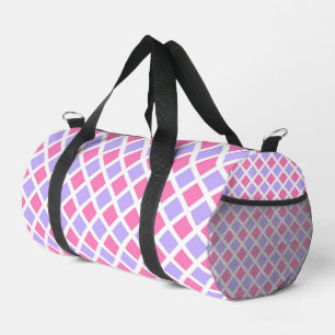 Lila Rosa Karo Diamant Muster Klein Duffle Bag