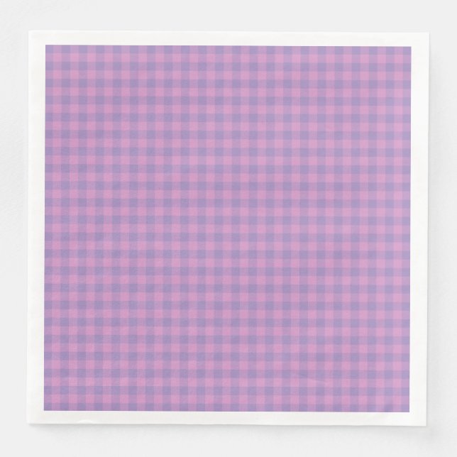 Lila Rosa Karomuster Serviette (Vorderseite)