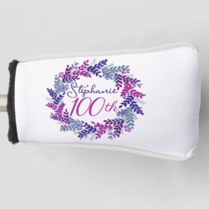Lila Rosa Kranz 100. Geburtstag Putter Golf Headcover
