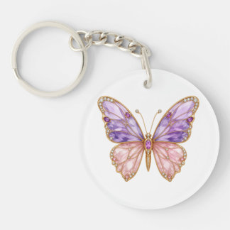 Lila Rosa Kristall Schmetterling Acryl Schlüsselan Schlüsselanhänger