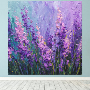 Lila Rosa Lavendel-Blumenfeld Abstract Wall Leinwanddruck