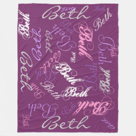 Lila, rosa, Lavendel, umfassende Namenscollage Fleecedecke
