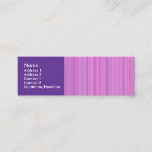Lila rosa Linien Mini Visitenkarte