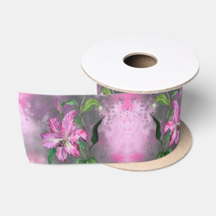 Lila Rosa Lippen Blume Band Satinband