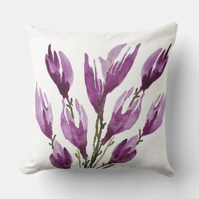 Lila Rosa Magnolia Kissen (Vorderseite)