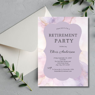 Lila Rosa Marmor Aquarellfarben Party für die Best Einladung