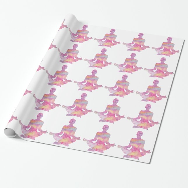 Lila rosa meditierender Yogi Geschenkpapier (Ungerollt)