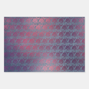 Lila rosa Metallisches Kunstmuseum Geschenkpapier Set