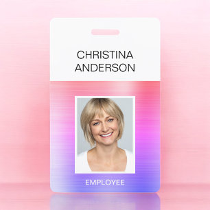 Lila Rosa Mitarbeiter - Name Foto Corporate Ausweis