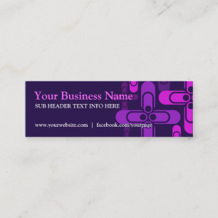 Lila rosa Modern Mini Business Cards Mini Visitenkarte