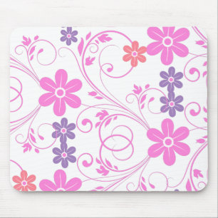 Lila & rosa Modernes Blumenambiente Mousepad