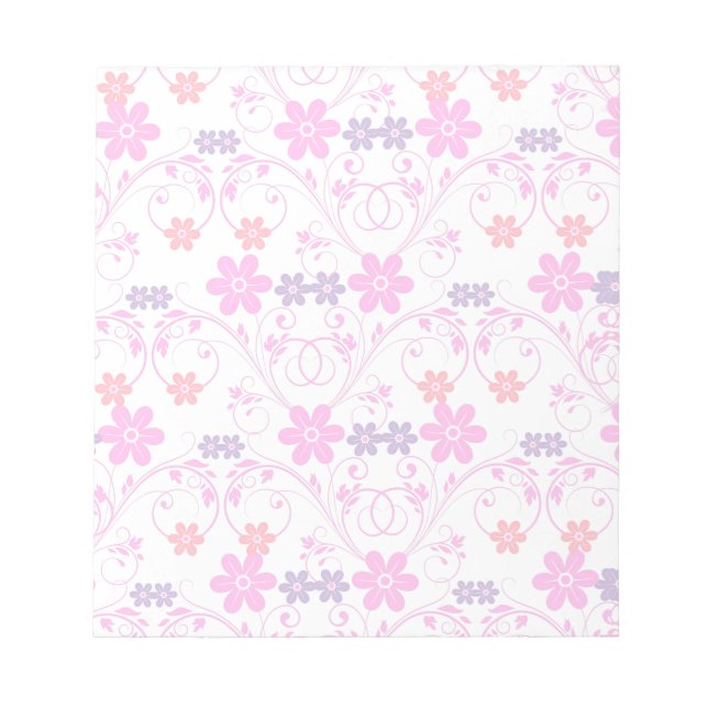 Lila & rosa Modernes Blumenambiente Notizblock (Vorderseite)