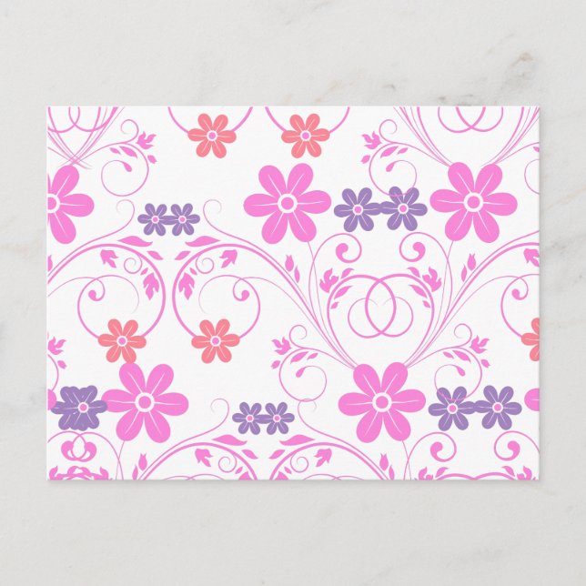 Lila & rosa Modernes Blumenambiente Postkarte (Vorderseite)
