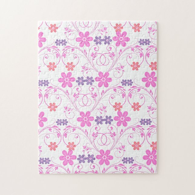 Lila & rosa Modernes Blumenambiente Puzzle (Vertikal)