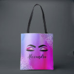 Lila rosa Monogramm Glitzer Eyelashes Modernität<br><div class="desc">Lila und rosafarbene Imitate Foil Metallic Sparkle Glitzer Pinselmetallmonogramm Name und Initial Eyelashes (Lashes),  Eyelash Extensions und Eyes Blush Pink Makeup Bag. Das Kissen ist das perfekte Geschenk zum 16. Geburtstag,  Hochzeit,  Brautparty,  Jubiläum,  Babydusche oder Junggeselinnen-Abschied für jemanden,  der sein Zimmer in einem trendigen coolen Stil dekoriert.</div>