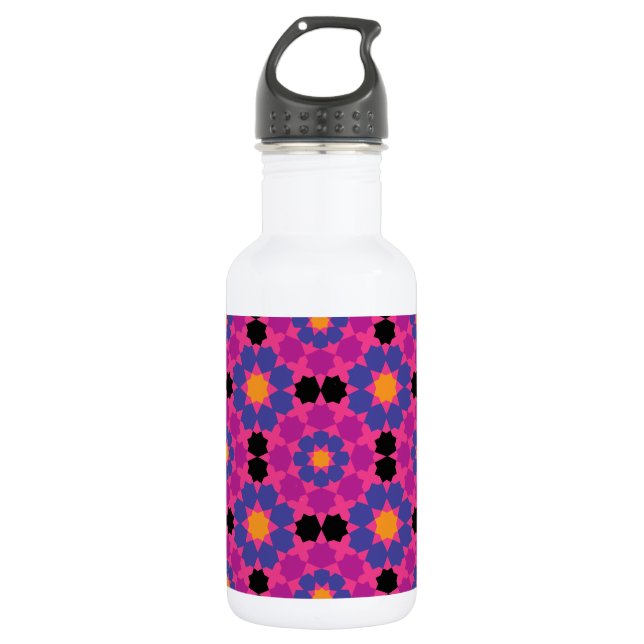 Lila rosa Mosaik Trinkflasche (Vorderseite)