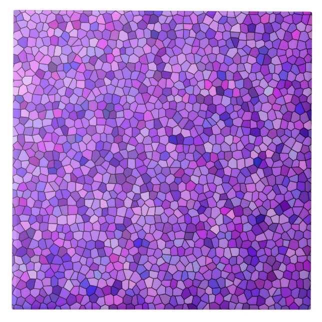 Lila Rosa Mosaikmuster Fliese (Vorderseite)