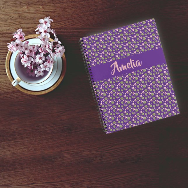 Lila, rosa Muster, Aquarell Blume Notizbuch (Von Creator hochgeladen)