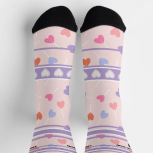 Lila & Rosa - Name Nummer Herz Socken