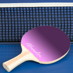 Lila rosa Name Schrift Tischtennis Schläger