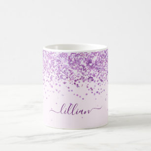 Lila Rosa-Namensschild Kaffeetasse