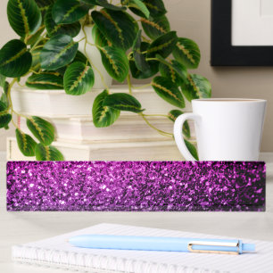 Lila Rosa Ombre falscher Glitter funkelt Namensplakette