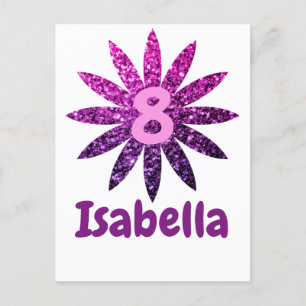 Lila Rosa Ombre Glitzer Blumen Benutzername Alter Postkarte