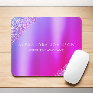 Lila rosa Ombre Glitzer Office Business Mousepad