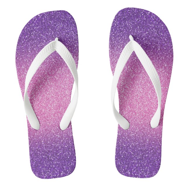 Lila-rosa Ombre-Glitzer, Pair of Flip Flops (Fußbett)