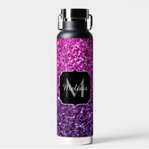 Lila Rosa Ombre Imitate glänzend Glitzer Glitzern Trinkflasche