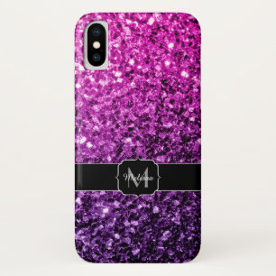 Lila Rosa Ombre Imitate Glitzer Glitzern Monogram Case-Mate iPhone Hülle