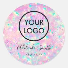 lila-rosa Opalaufkleber Runder Aufkleber