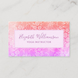Lila Rosa Orange Elegant Visitenkarte