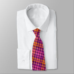 Lila Rosa Orange Karo Tartan Design Krawatte