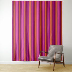 Lila Rosa Orange Vertikale Streifen Design Wandteppich