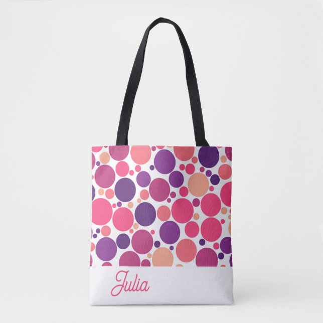 Lila rosa Orangefarbener Kreis Personalisiert (Vorderseite)