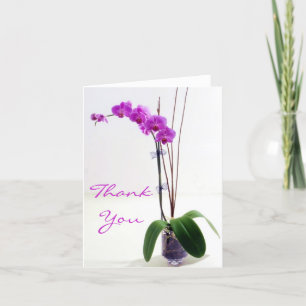 Lila Rosa Orchideenblüten Dankeskarte