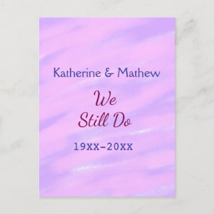 Lila rosa pastell Gelübdeerneuerung Jubiläum Wasse Postkarte