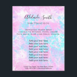 lila rosa pastellblauer Marmor Flyer<br><div class="desc">Schönheitssalon berufliche Make-up-Künstler Flyer</div>