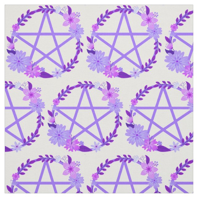 Lila, rosa Pentagramme aus der Blüte Stoff (Muster)