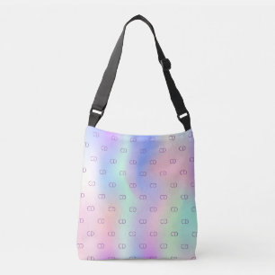 Lila, rosa Regenbogen-Monogramm Tragetaschen Mit Langen Trägern