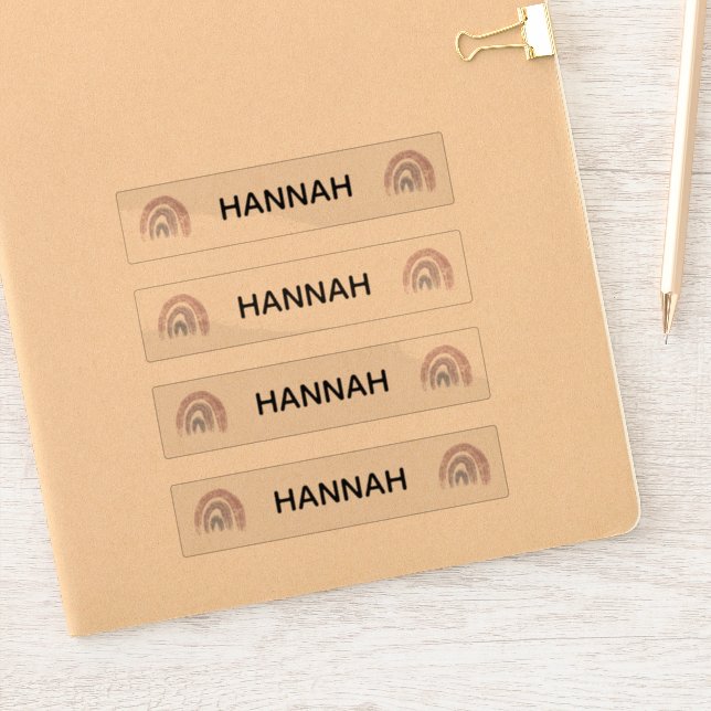 Lila rosa Regenbogenname Klare Vinyl Sticker Decal (Notizbuch)