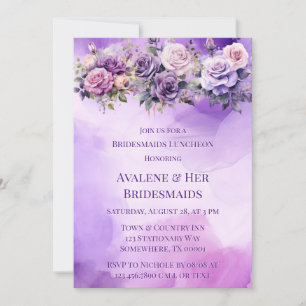 Lila Rosa Rose Alkohol Garten Bridesmaier Mittages Einladung