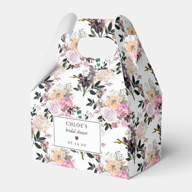 Lila Rosa Rose Brautparty Geschenkschachtel (Vorderseite)