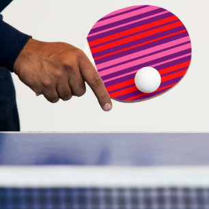 Lila Rosa Rot Vertikal gestreifter Entwurf   Tischtennis Schläger